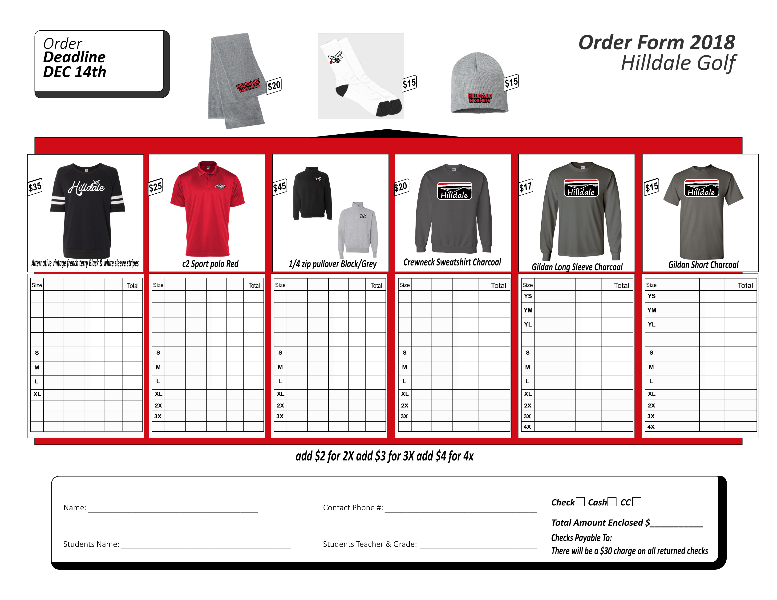 Hilldale Public Schools Golf Fan Gear Fundraiser
